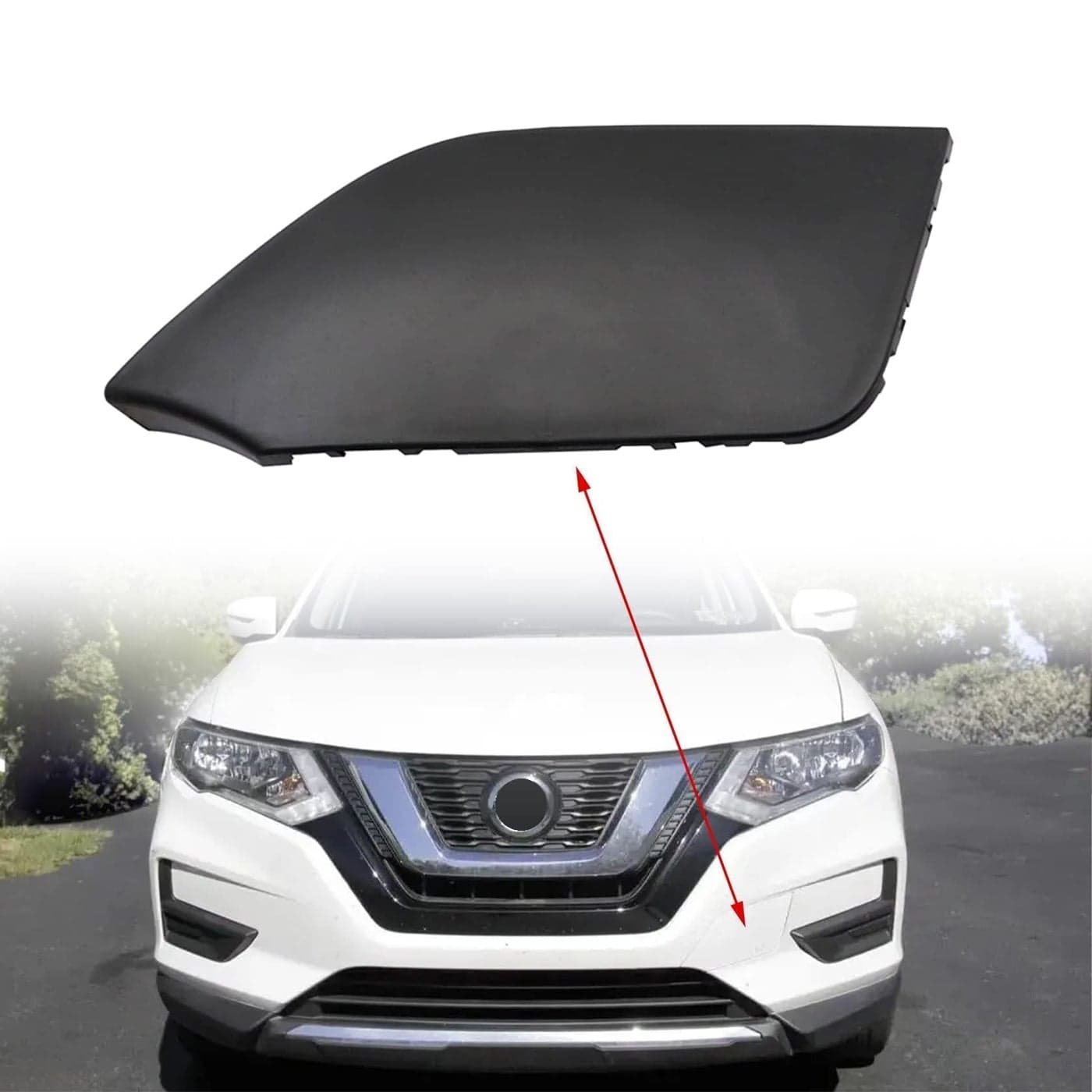 FZJDSD Front Bumper Tow Hook Cover 622A06FL0H Compatible with Nissan Rogue CVT AWD FWD Rogue Hybrid 2017 2018 2019 2020 Replace 622A06FV0A