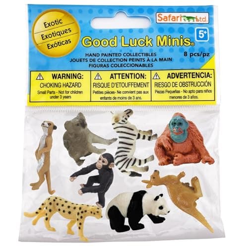 Safari Ltd Exotic Fun Pack Mini Figures of Exotic Animals Educational Toy Set for Boys Girls and Kids Ages 5