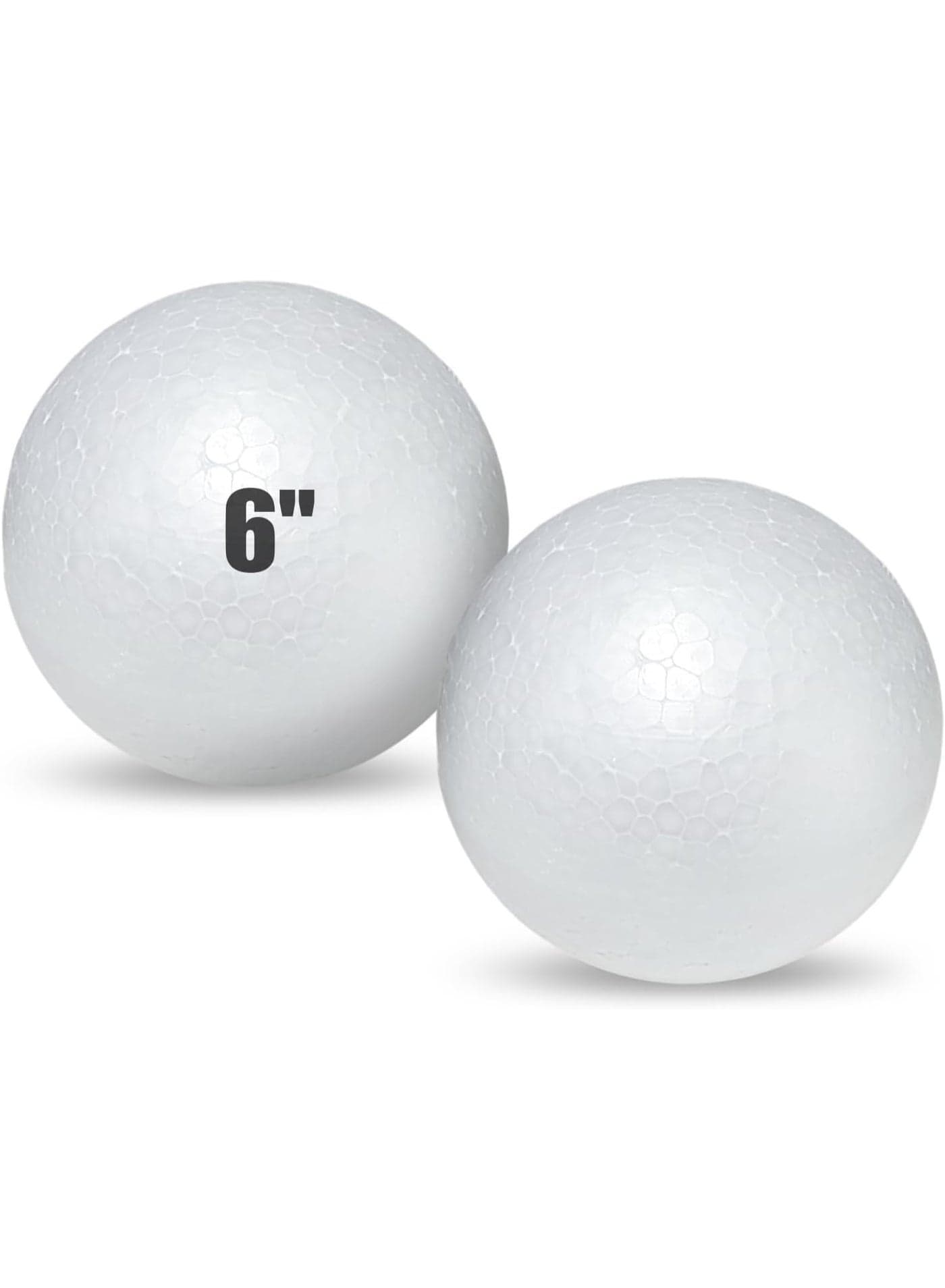 2pcs White Styrofoam Balls 15cm/6inch| Polystyrene Foam Craft Balls for DIY Art Projects, School Crafts, Christmas Ornaments, Easter Decorations, Party Supplies, and Home Decor