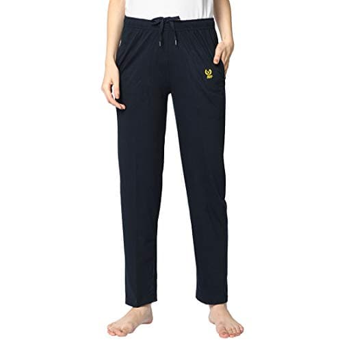 Mack Jonney Women's Regular Fit Cotton Blend Casual Style Pyjama - Lounge - Navy Blue - Size M