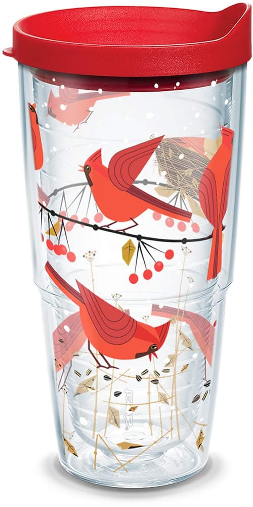 Tervis 1318345 Cardinals Insulated Tumbler with Wrap and Lid 24 oz Tritan Clear