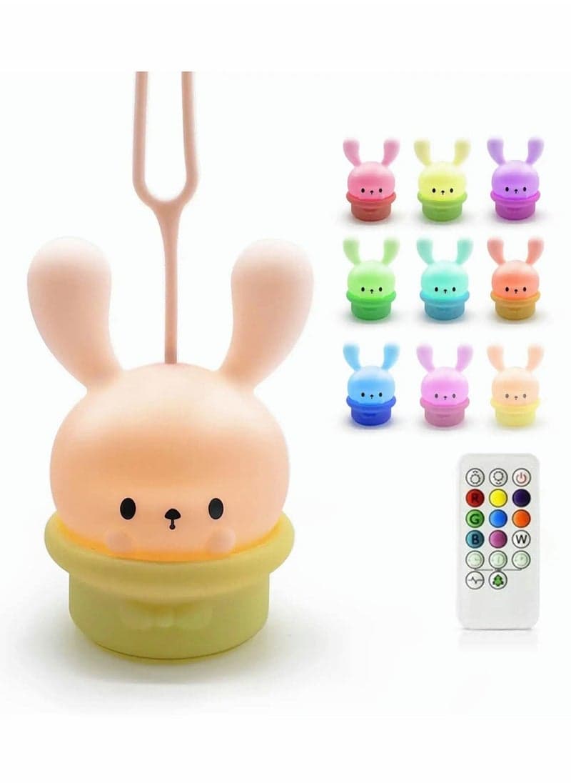 Nursery Night Lights for Kids, Cute Silicone Baby Night Light with Touch Sensor, Portable and USB Rechargeable Bunny Nightlight for Childen Lantern for Baby