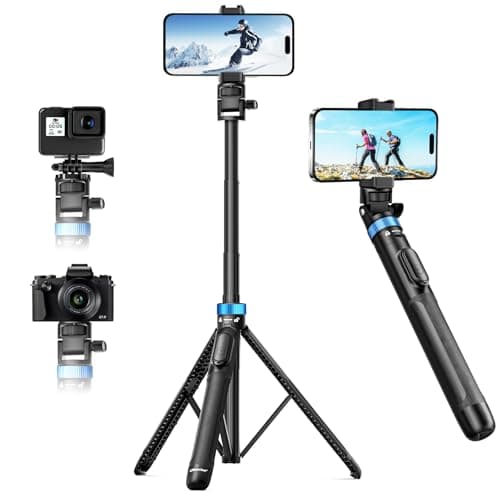 UBeesize 72 Phone Tripod Tripod for iPhone Selfie Stick with Phone Holder Remote Upgraded Stable Portable Stand for iPhone 17161514 Android Cameras Action Cams