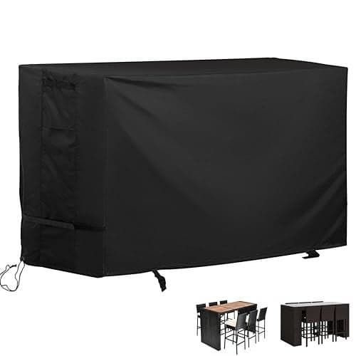 Starcrew Bar Height Patio Set Cover for 7 Pieces Patio Bar Dining Table and Chairs Set Patio Bar Set Cover for 6 PersonOutdoor Bar Height Table and Chairs