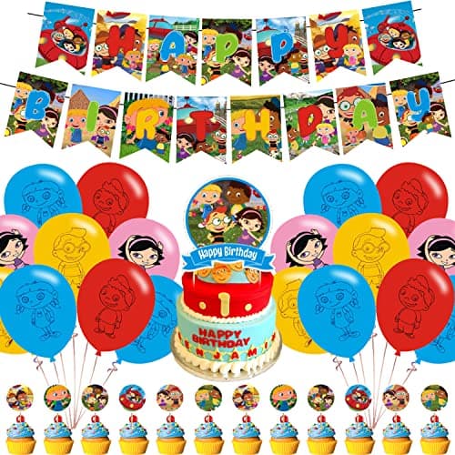 Little Einsteins Birthday Party Decorations Caroon Little Einsteins Party Supplies with Banner Cake Topper Cupcake Toppers Balloons for Fans Birthday Party Favors