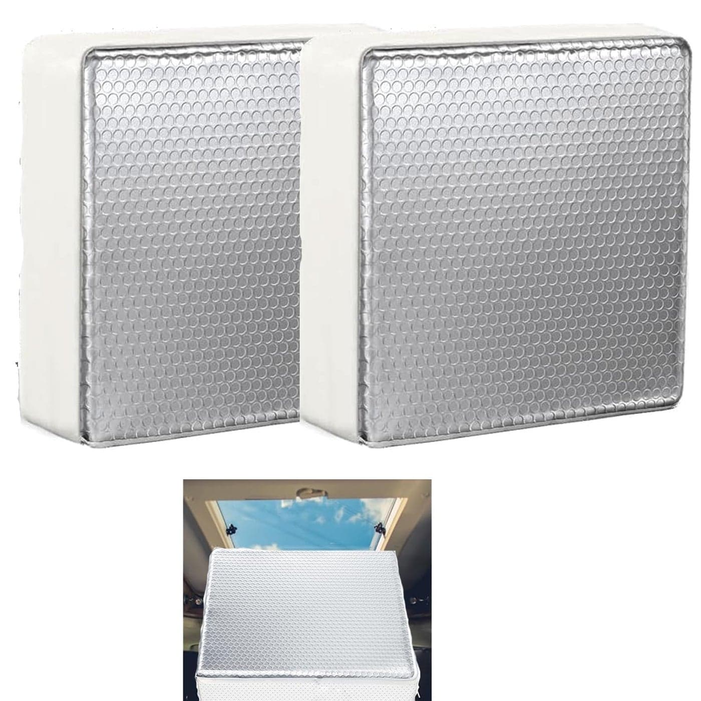 2 Pack RV Vent Insulator RV Skylight Cover with Reflective Surface Universal Camper Skylight Shade for Vent Inside Camper Trailer 2 pack 14 14 3