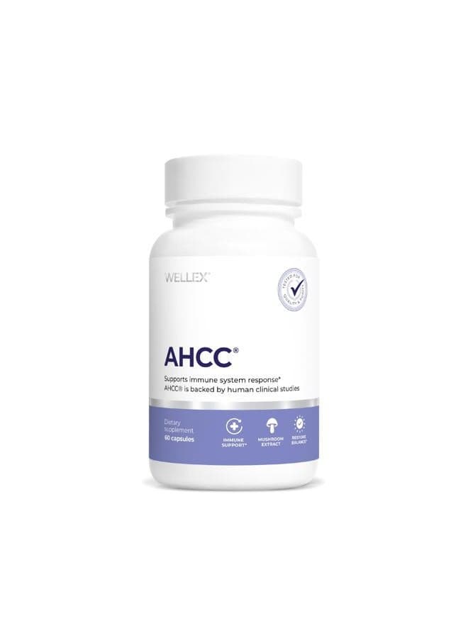 AHCC Supplement - Maximum Strength - Natural Immune Support Extract - Maintains Natural Killer Cell Activity - 20+ Human Research Studies - 60 Veggie Capsules (1 Pack)
