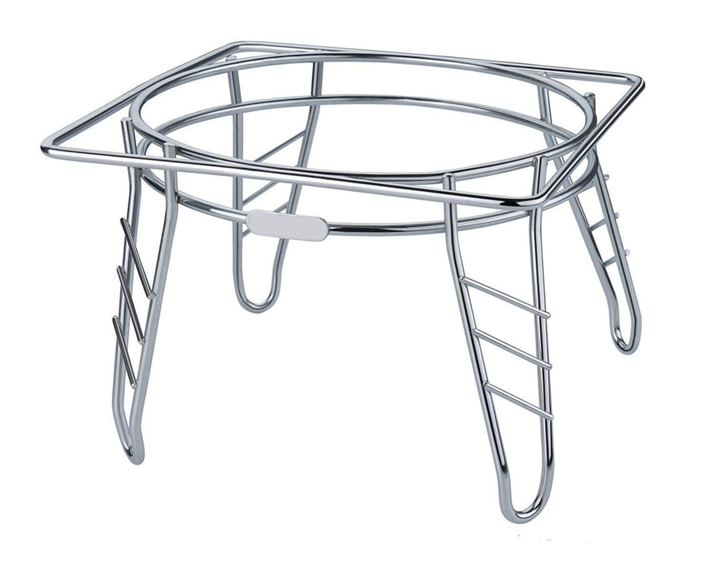 Unify Stainless Steel Matka Stand/Pot Stand - Countertop Kitchen Rack and Organizer for Water Pot (19.5 X 19.5 X 14.5 Cm), Heavy Duty, Chrome