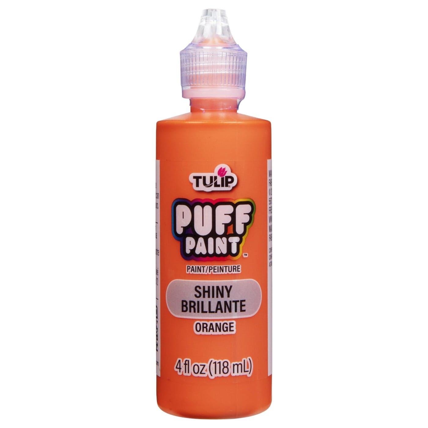 Tulip Puff Fabric Paint Permanent Craft Paint for Clothes DIY Projects Notoxic 4 fl oz Shiny Orange
