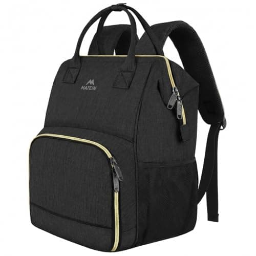 MATEIN Lunch Backpack for Men Women, 17 Inch Large Insulated Cooler Backpack, Water Resistant Lunch Box Back Pack Travel Laptop for Men Teacher Work Picnic College Nurse, Black