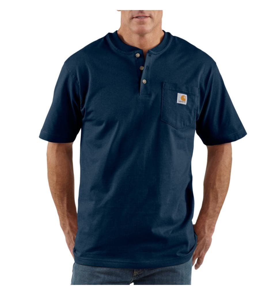 Carhartt Mens Loose Fit Heavyweight Short-Sleeve Pocket T-Shirt (Big & Tall) Henley Shirts, Navy, XX-Large Tall US