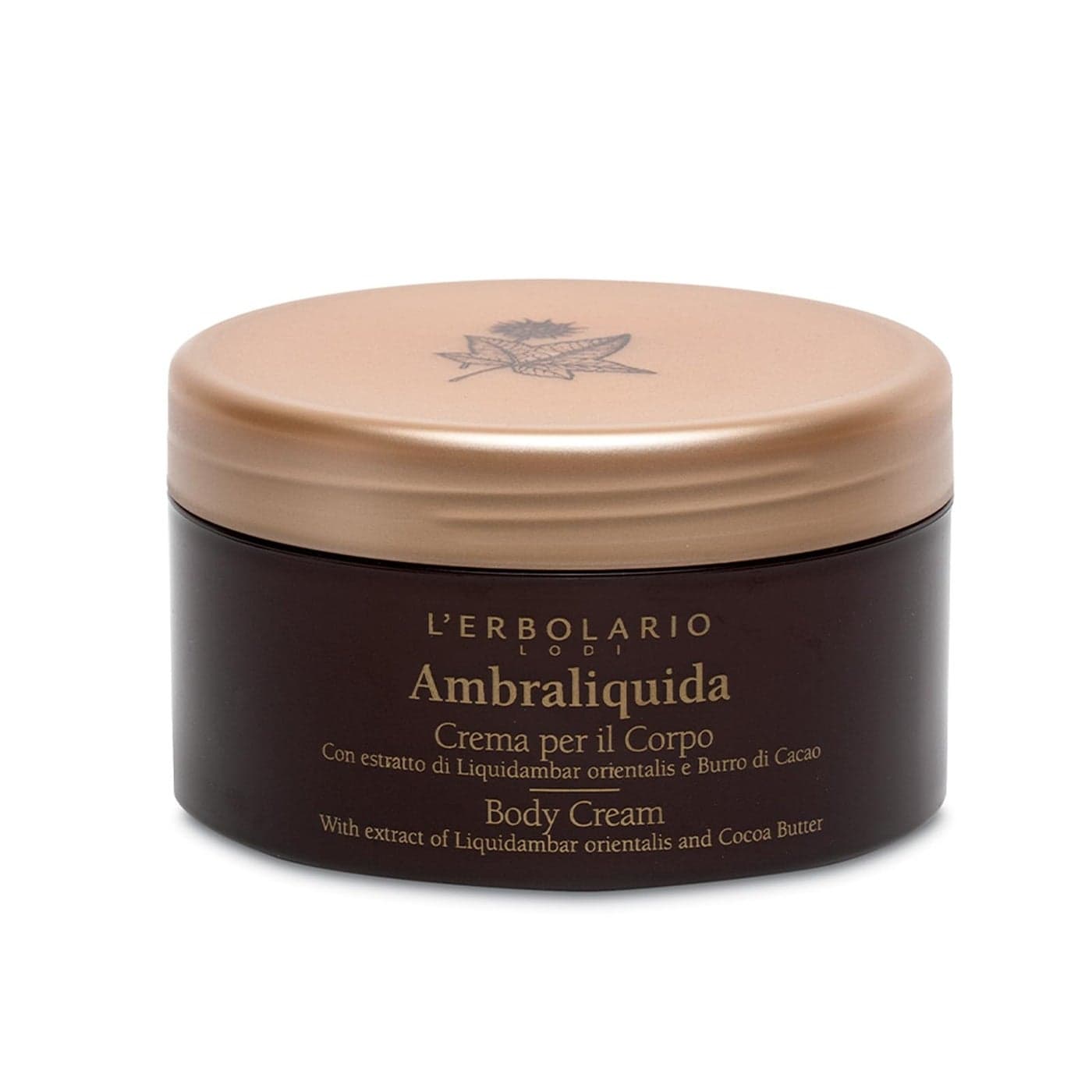 LErbolario Body Cream Moisturizing Body Butter for Dry Skin Toning and Protecting Skin Care with Amber and Creamy Scent Ambraliquida 84 oz