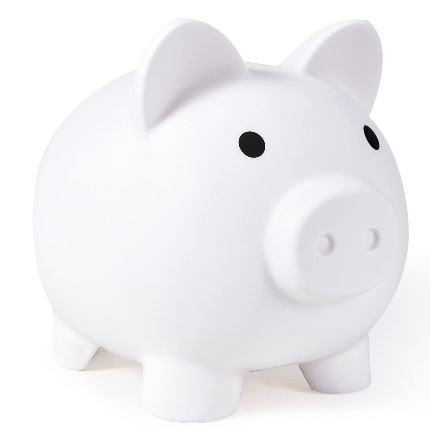 PJDRLLC Large Piggy Bank Unbreakable Plastic Money Bank Coin Bank for Girls and Boys Large Size Piggy Banks Practical Gifts for Birthday Easter Christmas White