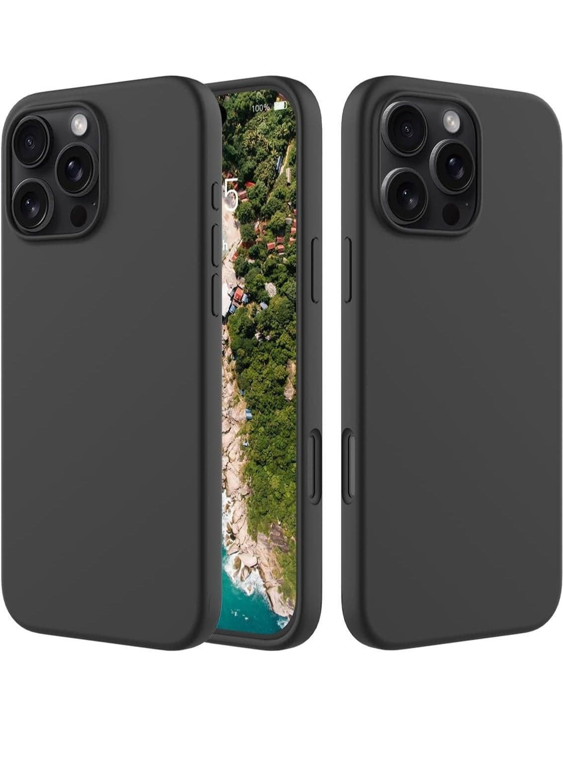 iPhone 16 Pro Max Slim Fit Matte Black TPU Case – Soft, Flexible Silicone Back Cover