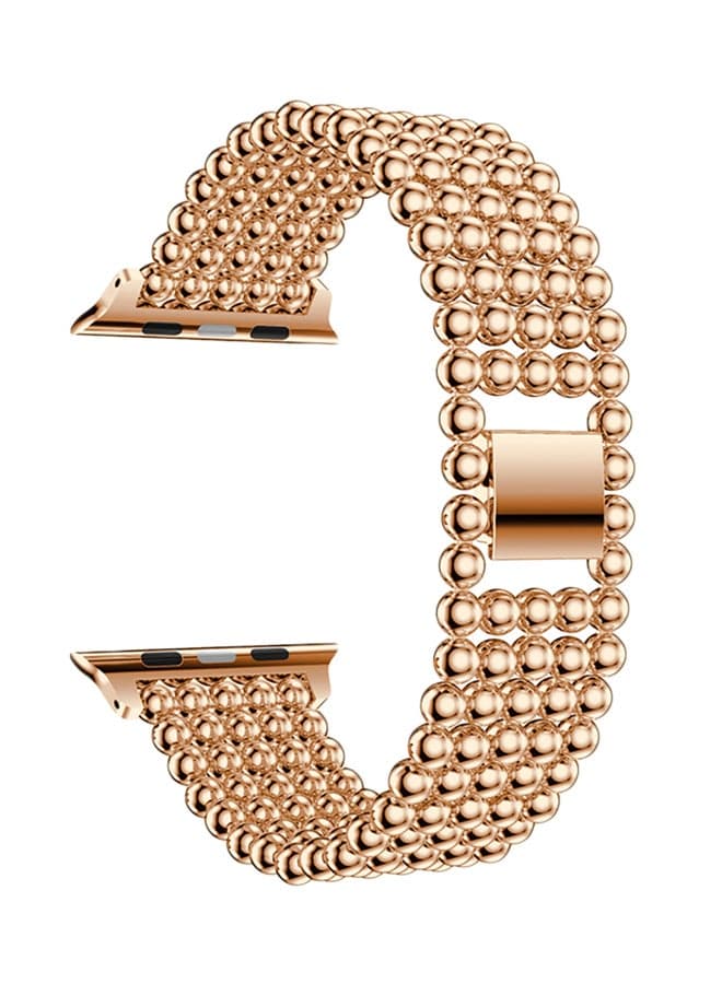 Round Beads Replacement Band For Apple Watch Series 3/2/1 Rose Gold