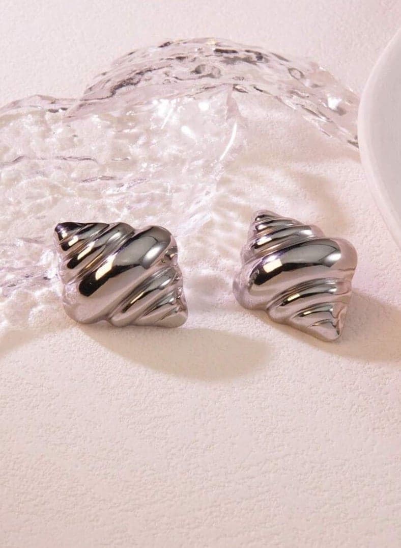 Elegant Silver Stainless Steel Earrings For Women