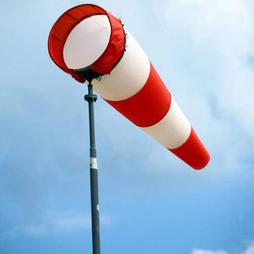RICH BELLS 6 Feet PU Double fabric Water Proof Wind Sock Indicator/Wind direction Flag for Industries and Airports(Red and White)- with 3 Reflective Tape for visibility in night - 1 Piece