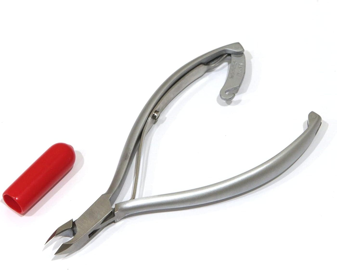 Sam Cuticle Nippers Professional Sharp Blades Cutter with Retainer and Protective Cape Inox Satin Jaw 5 mm Single Spring, 12.5 cm