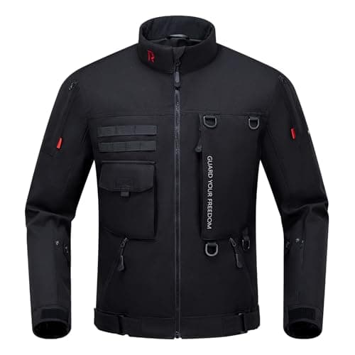 RIDEIRON Motorcycle Jacket, CE Certified, Windproof Riding Protective Gear, All Season Jacket with Removable Liner L