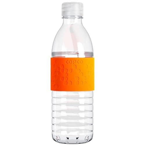 Copco Hydra 169 oz Water Bottle with LeakProof Lid Tritan Reusable with Textured Grip Sleeve BPAFree ShatterResistant Dishwasher Safe for Travel Gym Work Outdoors Chevron Orange