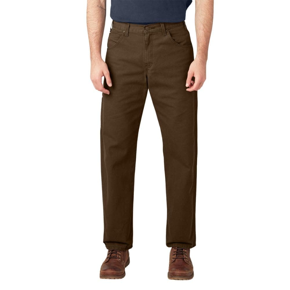 Dickies Mens Relaxed Fit StraightLeg Duck Carpenter Jean Brown 30W x 30L