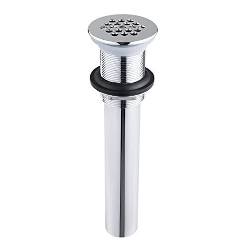 Grid Drain Strainer Assembly Without Overflow for Bathroom Sink, C.O. Plug Grid Lavatory Drain, Bathroom Sink Grid Strainer by Artiwell, Chrome Plated
