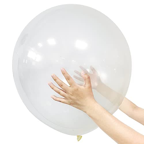 18 Inch Clear Balloons 12 Pack Large Latex Party Balloons Round Helium Balloon for Wedding Birthday Party Baby Shower Engagement Anniversary Festival Party Decorations Transparent Balloon 18 inch