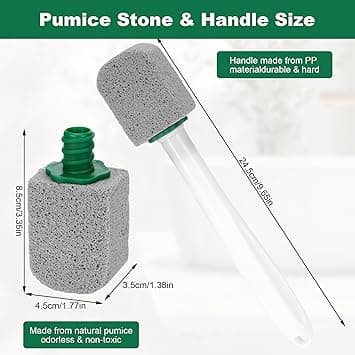 10Pc Pumice Stone for Toilet, Toilet Pumice Cleaning Stone with Handle, Replaceable Toilet Pumice Stone for Cleaning, Nature Pumice Sticks for Cleaning Supplies Bathroom Pool Toilet Limescale Remover