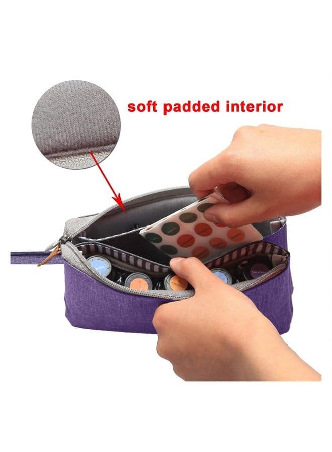 Essential Oil Carrying Bag - Holds 9 Bottles (5ml-15ml, Also Fits for Roller Bottles), Portable Organizer for Essential Oil and Small Accessories, Gray