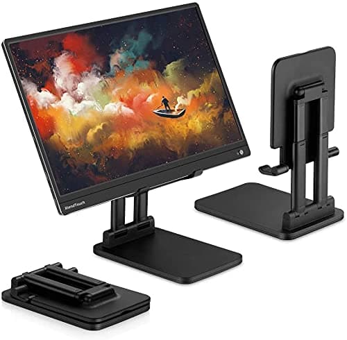 HOLD UP Tablet Holder Solid Sturdy, Dual Tube Foldable for IPAD Pro Holder, Universal Tablet Stand, Portable Monitor Stand Adjustable Height and Viewing Angle Extremely Stable (Black)