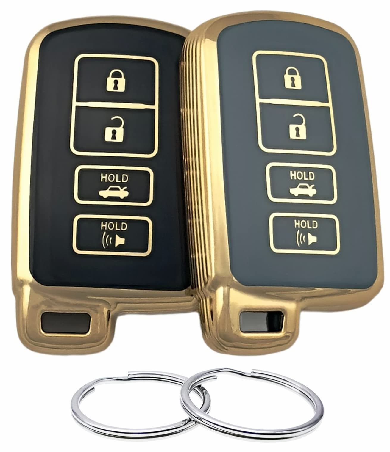 REPROTECTING TPU Key Fob Cover Compatible with 20122019 Toyota Avalon Camry Corolla Highlander RAV4 BlackGrey