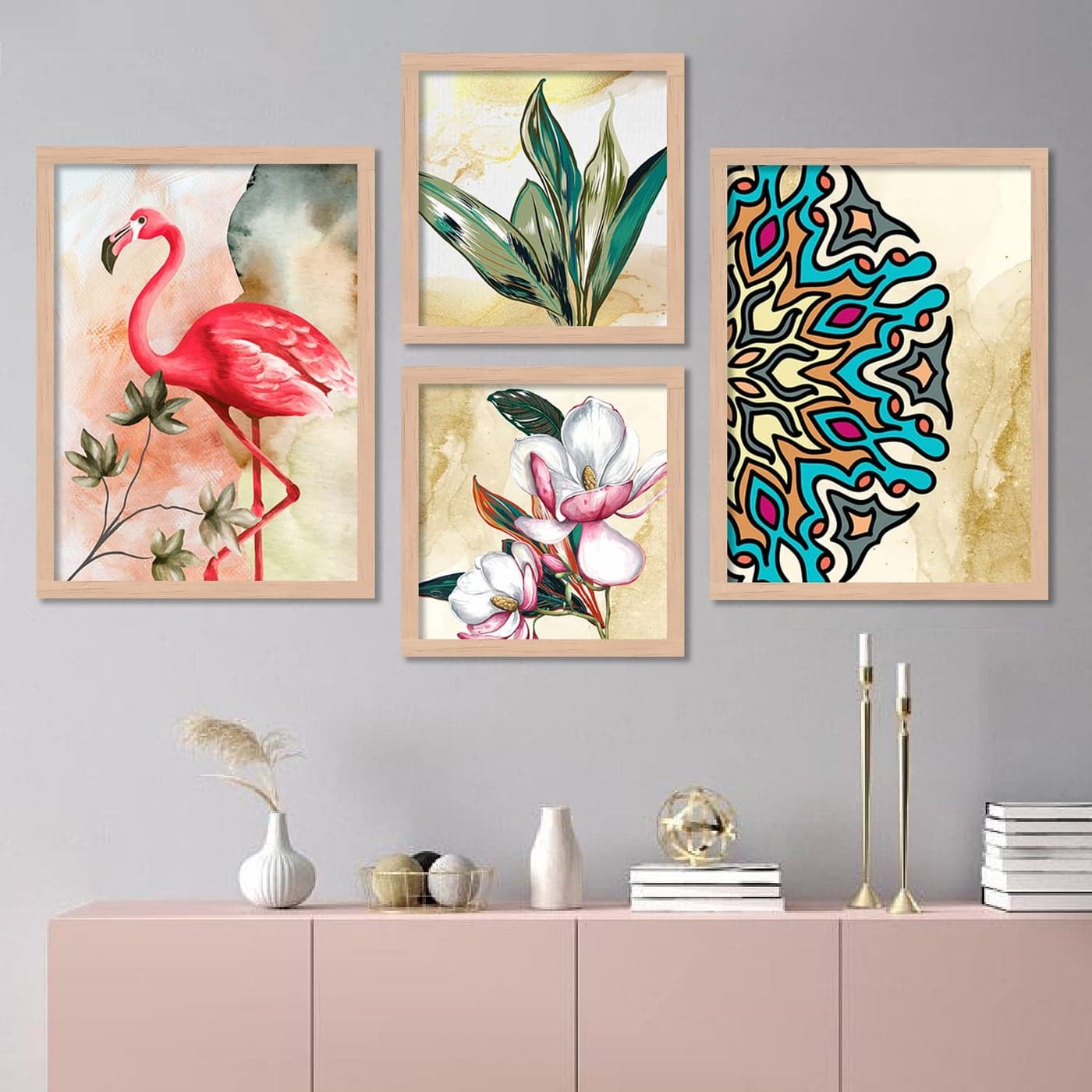 kotart Paintings Modern Art Wall Decor Framed Wall Painting for Living Room Bedroom Framed Wall PostersPaintings with Frame Paintings for Wall Decoration 11 x 14 inch Multi Set of 4