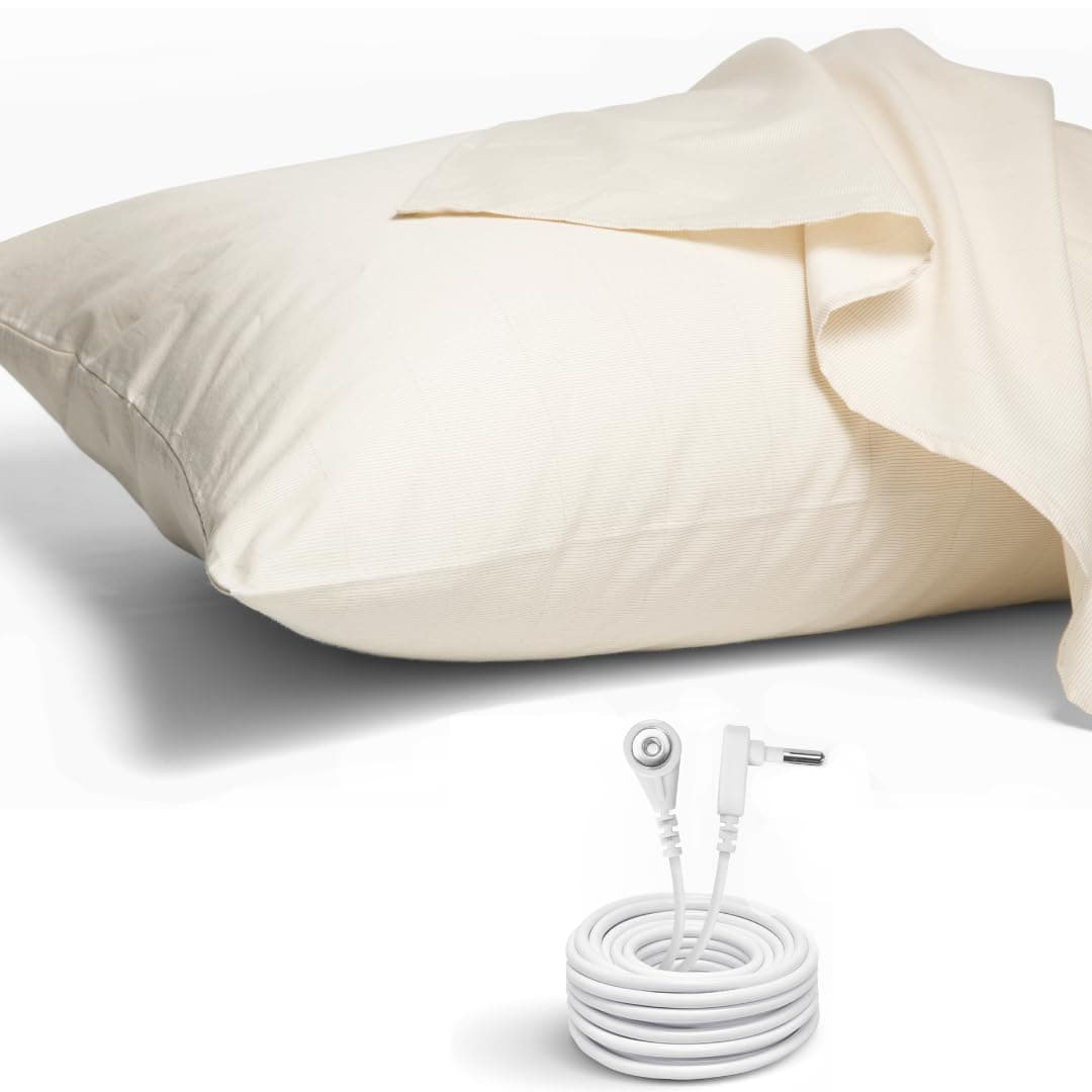 GroundLuxe Organic Grounding Pillowcase in Beige King Size