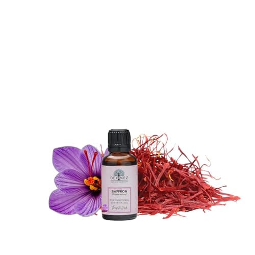 Devinez Kashmiri Saffron Essential Oil, Kesar Zafran, 10ml,Pure Natural Undiluted Therapeutic grade in Glass Bottle for skin, body care, Reed Diffusers Oils, Aroma Tharapy Saffron Oil, Kaser Oil