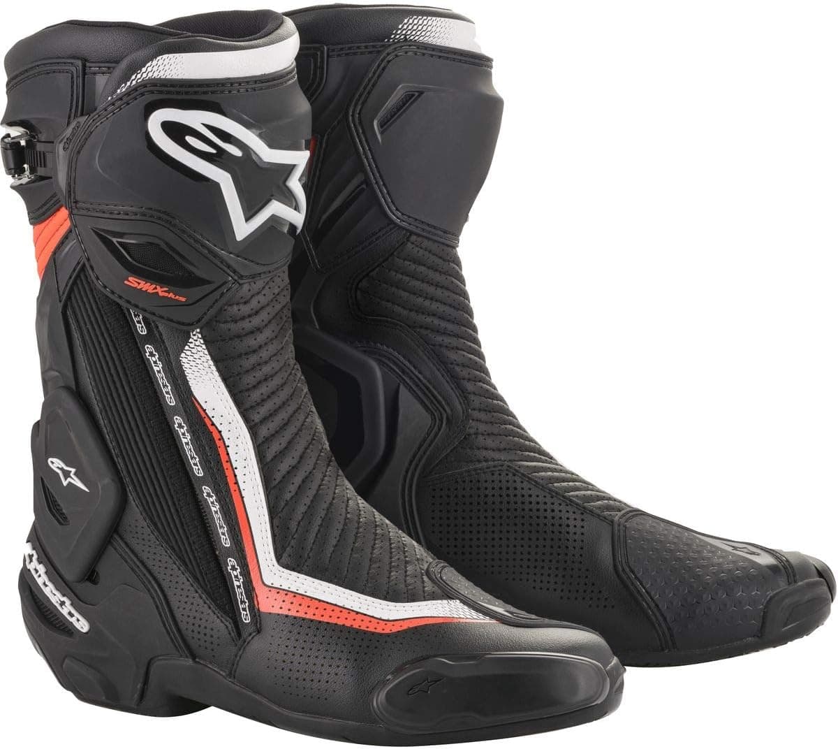 Alpinestars Men's SMX Plus V2 Motorcycle Riding Boot - Black/White/Red, Size 38
