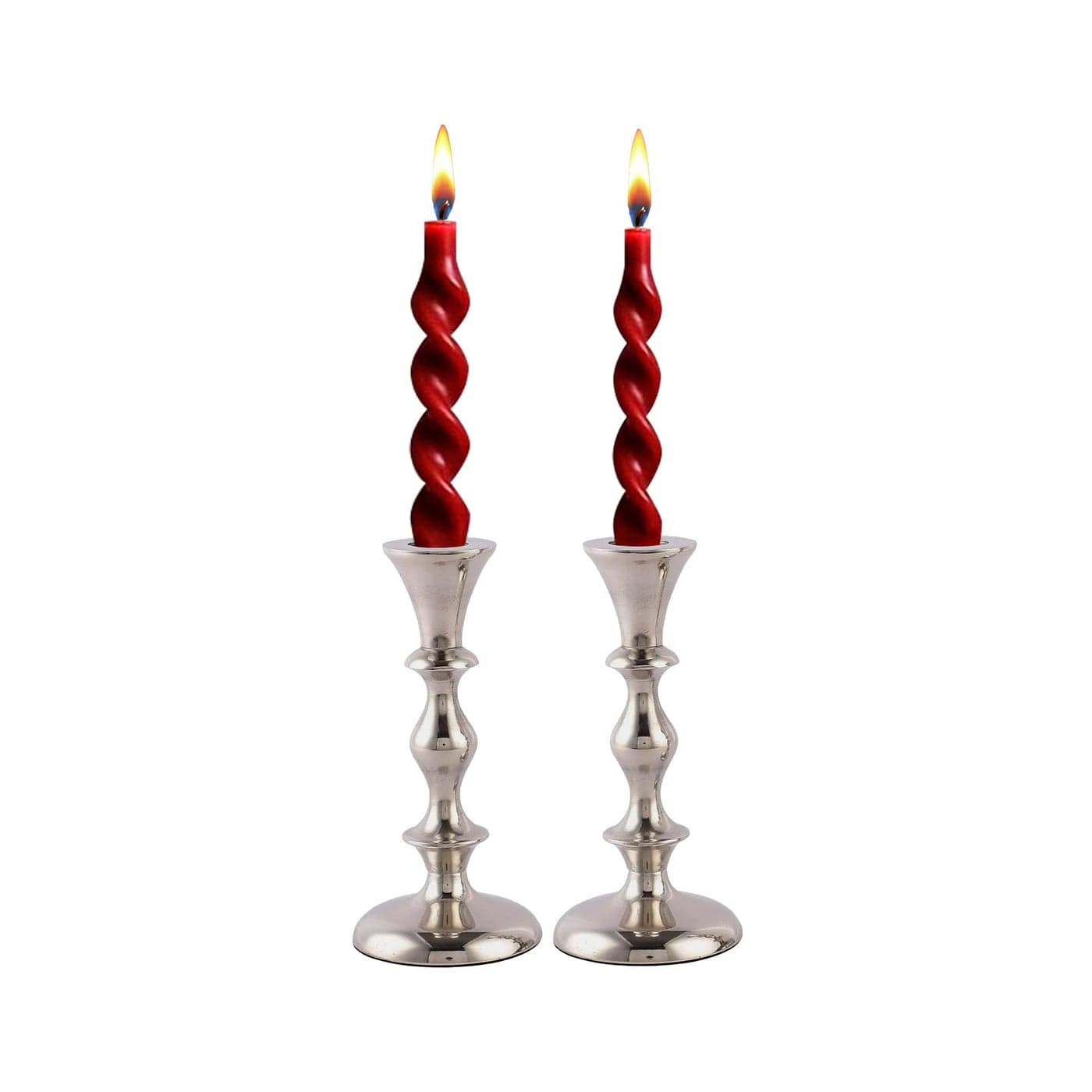 Rely Silver Candle Holders Set of 2 Decorative Centerpiece Table Candlesticks Holders for Taper Candles Home Decor Easter Candle Holders for Dinner Party Wedding Decorations
