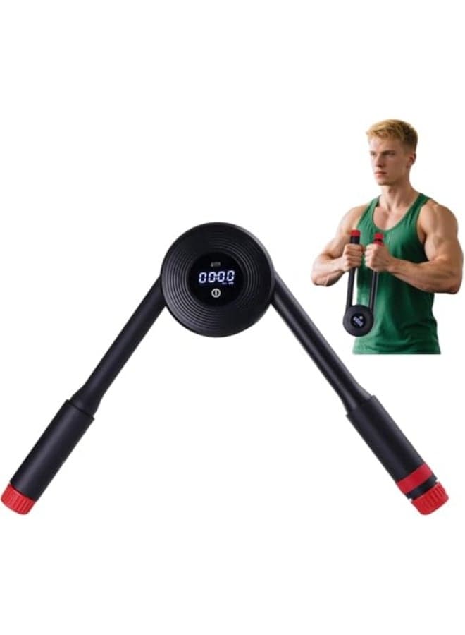 Twisted Arm Trainer with Counter, 22-440lbs Hydraulic Chest Expander for Home Gym, Enhanced Arm Exerciser with LED Display, Strengthener Shoulder Workout Equipment Muscle Training Fitness