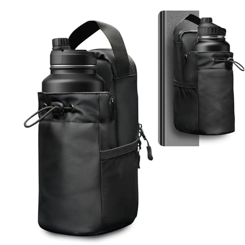 seektik Magnetic Gym Bag for Men and Women, Magnetic Water Bottle Holder with Strap and Phone Pocket, Powerful Magnet Crossbody Bag for Gym Accessories, Gym Gifts for Women and Men(Black, <45 OZ)