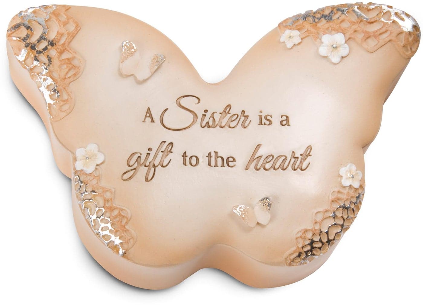 Pavilion Gift Company - Sister - Butterfly-Shaped Keepsake Box Sister Sissy Sibling Appreciation Home Desk Keepsake Decor