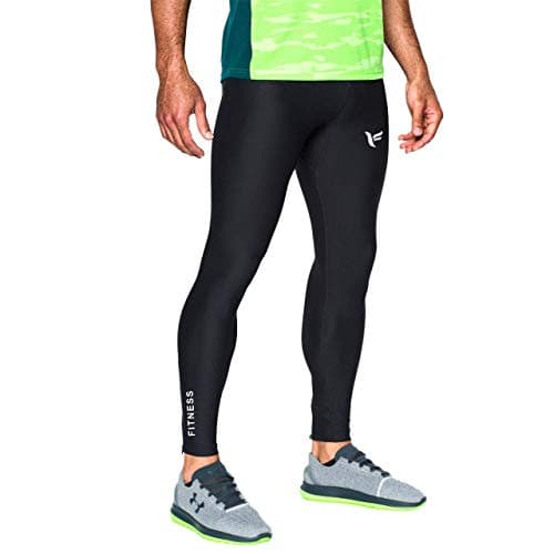 Zexer Men Compression Lower, Pants Tights for Gym Sports Training Polyester Lycra Legging (Black, X-Large)