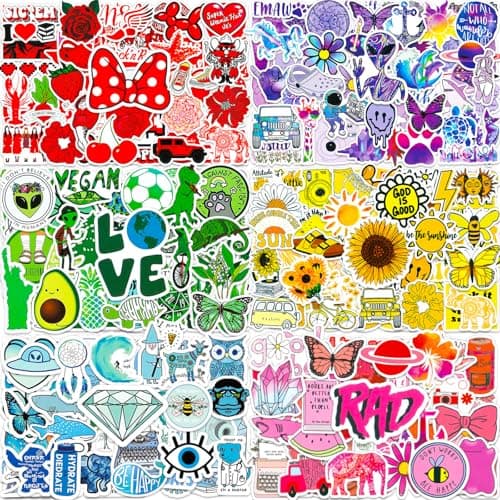 Water Bottle Stickers 300 PCS Cute Fun Sticker Pack, Waterproof Vinyl Stickers for Water Bottles, Laptop, Scrapbook, Journal, Luggage, Tumbler, Skateboard, Lunch Box, Notebook, Kindle, Bike, etc