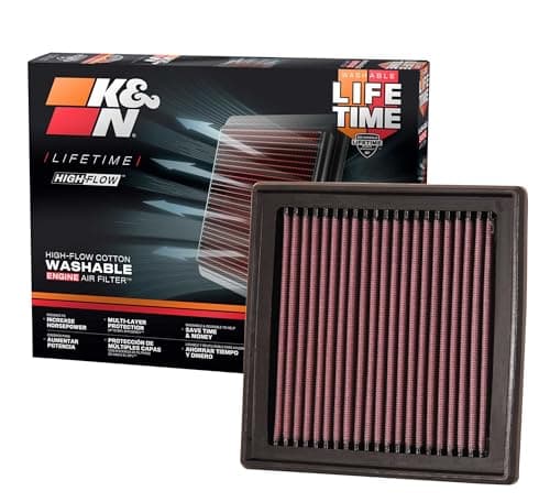 K&N High-Flow Original Lifetime Engine Air Filter: Increase Power: Premium, Washable: Compatible with 2007-2020 Infiniti/Nissan: G35, G37, Q40, Q60, QX50, 350Z, 370Z, Fairlady, Skyline, 33-2399