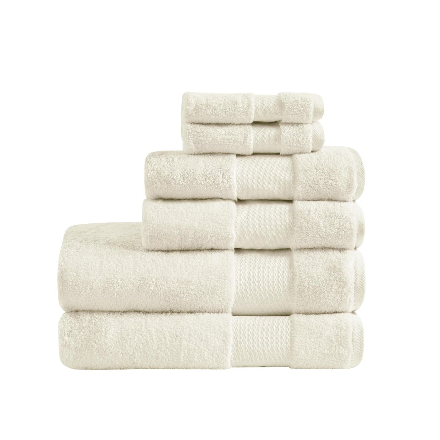 Madison Park Turkish 100 Cotton 600Gsm Luxury Premium Thick Soft Absorbent Hotel Bathroom Towel Set Shower Hand Face Washcloths Assorted Sizes Natural 6 Piece