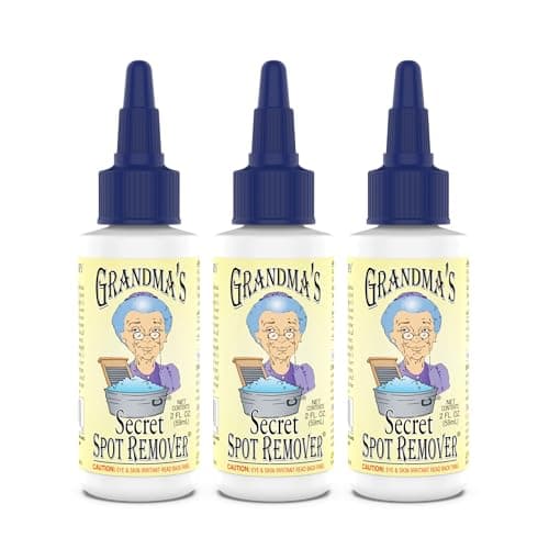 Grandma's Secret Spot Remover Laundry Spray - Chlorine, Bleach and Toxin-Free Fabric Stain Remover for Clothes - Removes Oil, Paint, Blood and Pet Stains - 2 Oz, 3 Pack