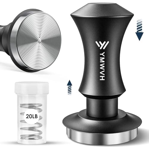 Espresso Tamper 58.3mm with 20lb/30lbs Replacement Springs Tamper Black, Premium Barista Coffee Tamper With 100% Stainless Steel Ripple Base, Compatible with Rancilio, Gaggia Portafilter, E61 Group