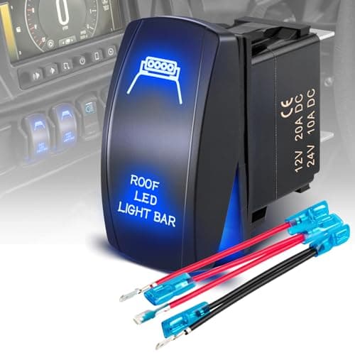 Anina Roof LED Light Bar Switch 12V24V 5Pin Rocker Laser Toggle On Off for Polaris Honda Range Toyota GM Ford Yamaha Jeep Pickup Trucks RVs Cars Trucks Boats ATVs UTVs with Jumper Wires Set