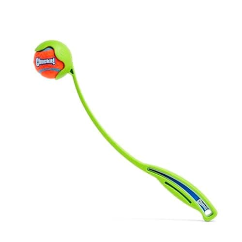 Chuckit! Sport Ball Launcher for Dogs, Durable and Lightweight Tennis Ball Launcher, Slobber-Free Pick-up, Includes Dog Ball, 14 inches, Assorted Colours - Orange, Blue, Green