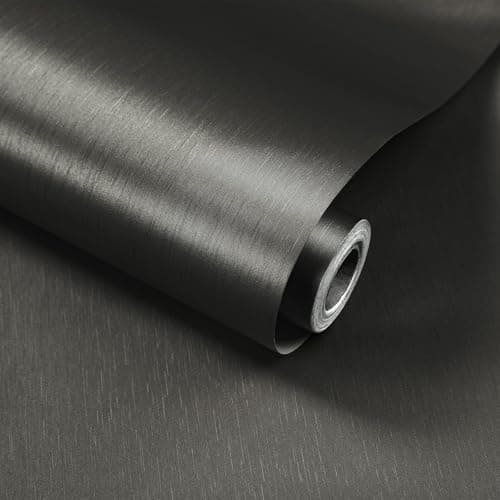 Stainless Steel Contact Paper 15.7"x 118" Modern Thick Metallic Fridge Wallpaper Peel and Stick for Kitchen Dishwasher Cabinets Backsplash Counter Removable Self Adhesive Vinyl Roll Waterproof