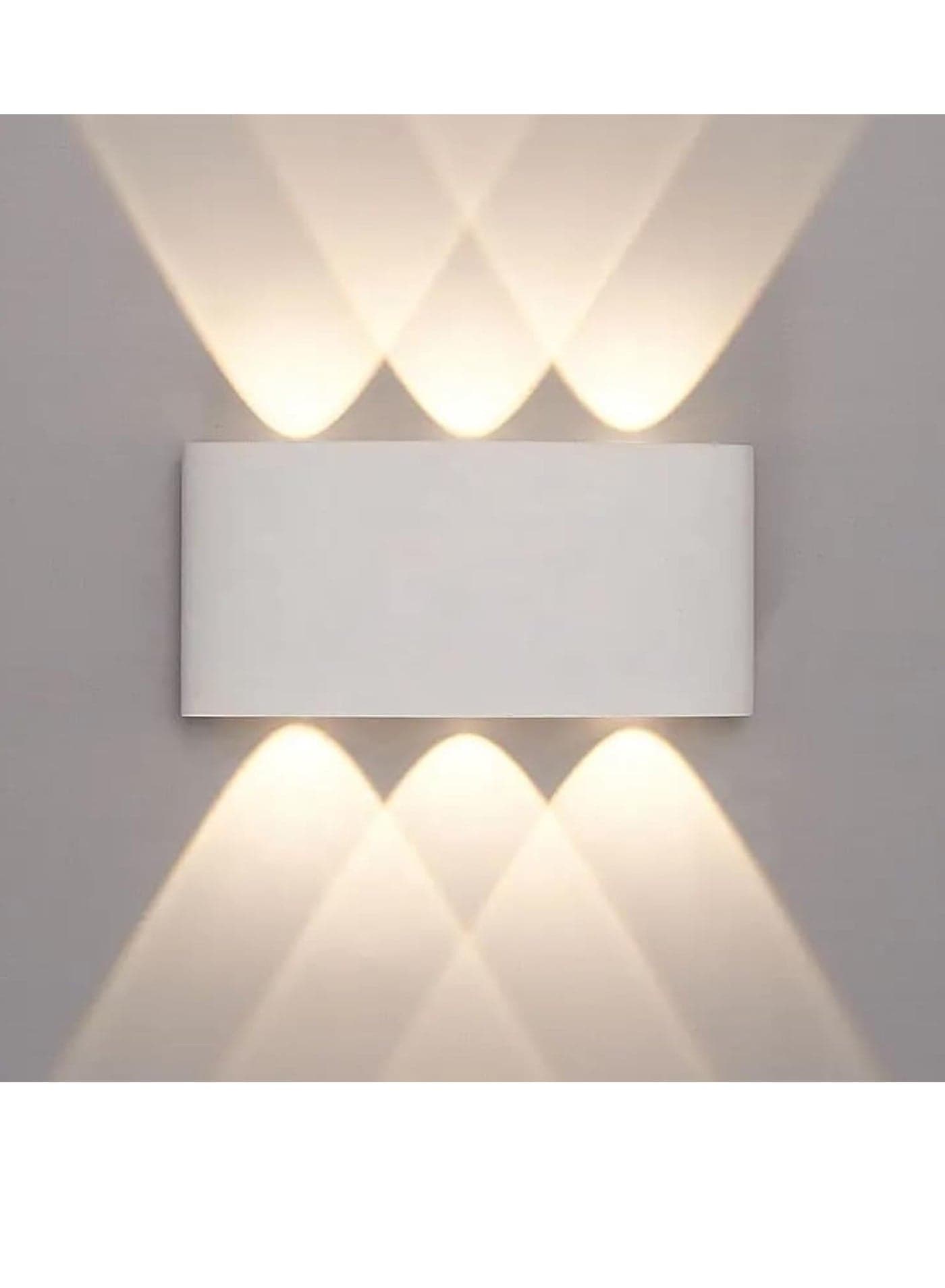 Waterproof Aluminum Body LED Wall Light | Modern LED Wall Sconce Light for Outdoor | Minimal Wall Mount Up and Down Wall Light with 6 LEDs (White)