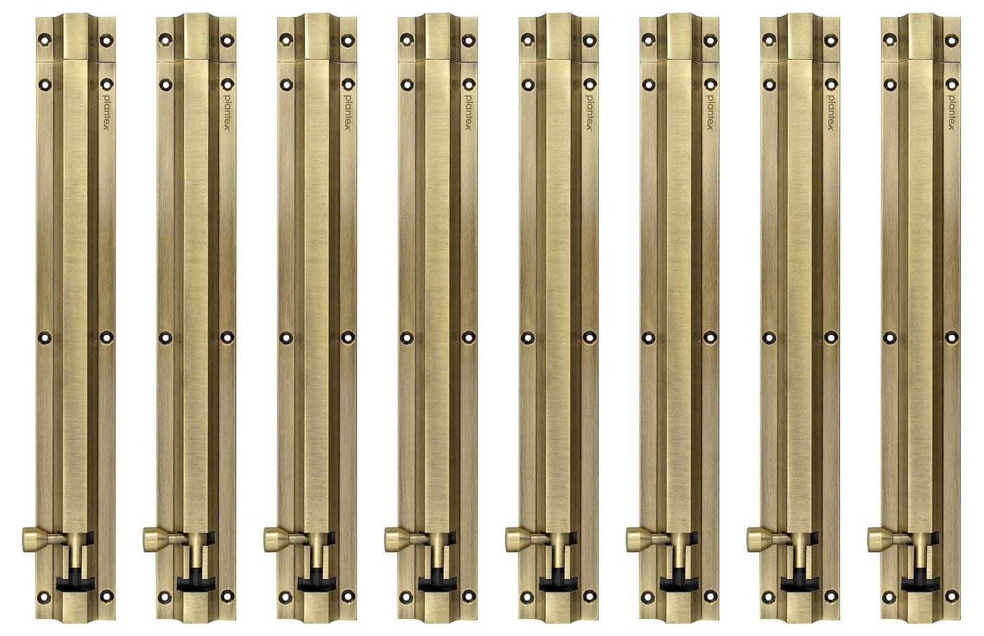 Plantex Stainless Steel Tower Bolt/Tower Bolt for Home,Offices Doors and Windows/Tower Bolt for Main Door/Door Latch/Kundi/Chitakini/Door Latch for Windows - Pack of 8 (Brass Finish, 12 inch)